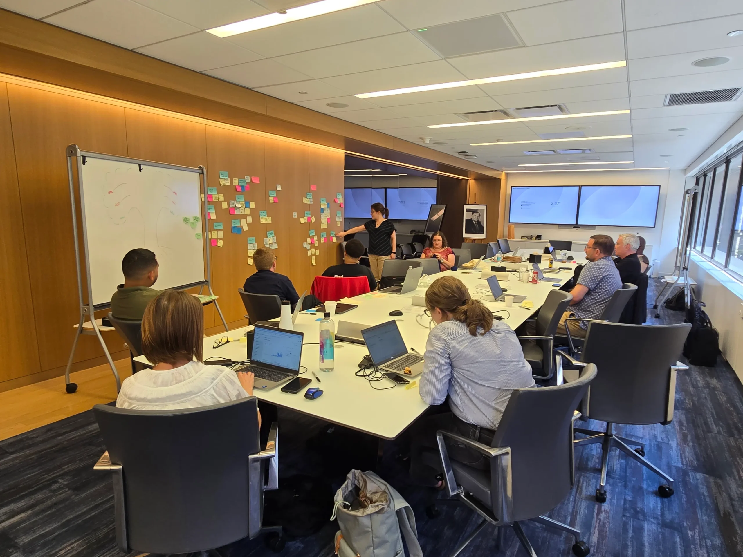 The Transfer Explorer team sitting around a large conference table