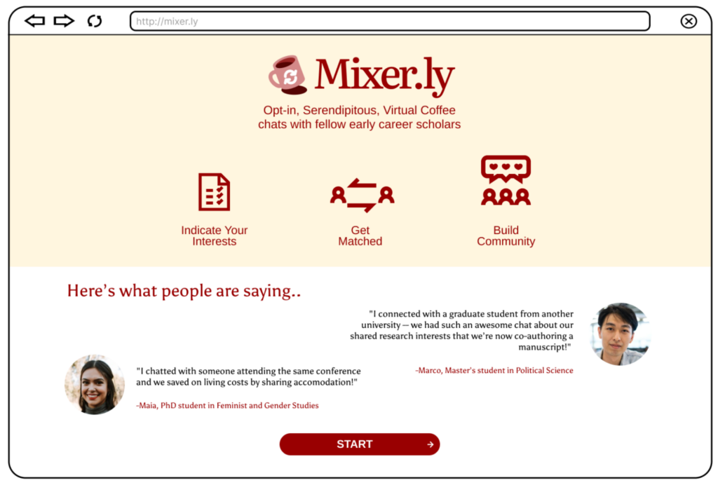 Screenshot of Mixer.ly screen