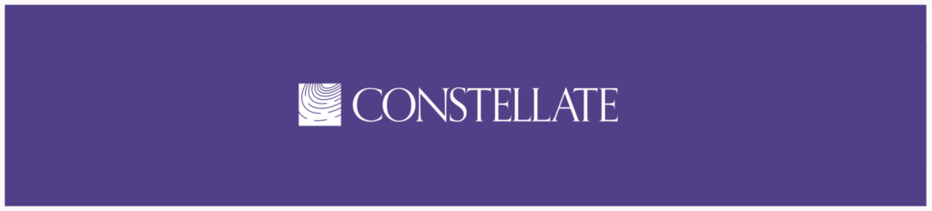 Constellate logo on purple background