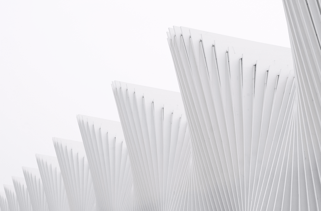 Geometric sculptures in white